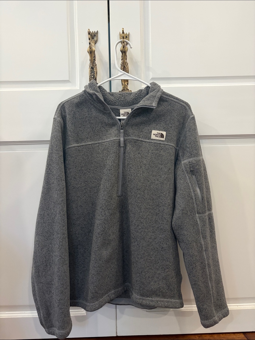 The North Face Men’s Gray Half-Zip Fleece Hoodie